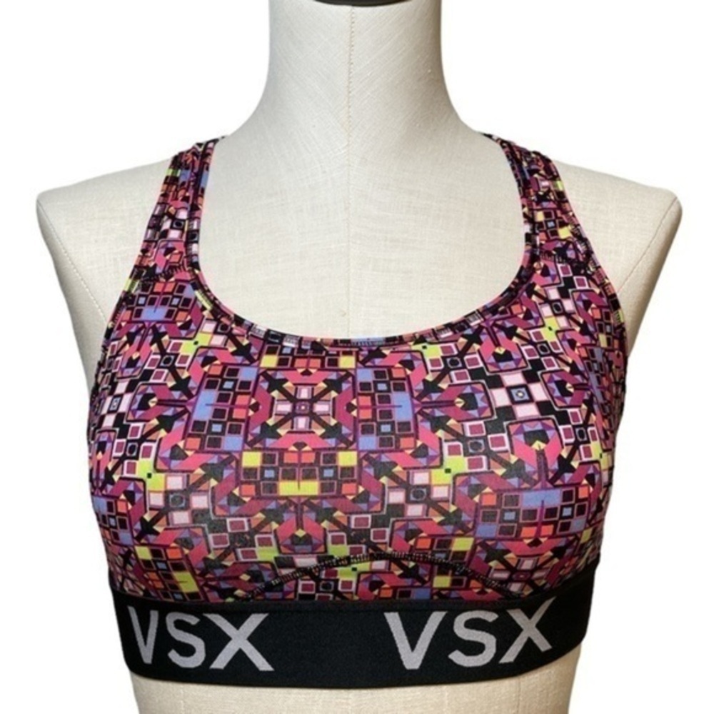 Victoria Sport Victorias Secret The Player Sport Bra Racerback Warm Geo Sz Small